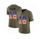 Youth Nike Baltimore Ravens #18 Jeremy Maclin Limited Olive USA Flag Salute to Service NFL Jersey