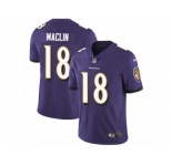 Youth Nike Baltimore Ravens #18 Jeremy Maclin Purple Team Color Vapor Untouchable Limited Player NFL Jersey