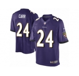 Youth Nike Baltimore Ravens #24 Brandon Carr Limited Purple Team Color NFL Jersey