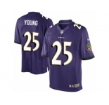 Youth Nike Baltimore Ravens #25 Tavon Young Limited Purple Team Color NFL Jersey