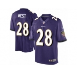 Youth Nike Baltimore Ravens #28 Terrance West Limited Purple Team Color NFL Jersey