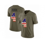 Youth Nike Baltimore Ravens #4 Sam Koch Limited Olive USA Flag Salute to Service NFL Jersey