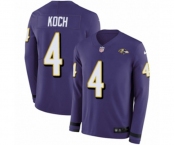 Youth Nike Baltimore Ravens #4 Sam Koch Limited Purple Therma Long Sleeve NFL Jersey