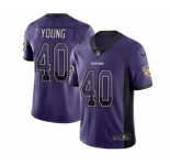 Youth Nike Baltimore Ravens #40 Kenny Young Limited Purple Rush Drift Fashion NFL Jersey