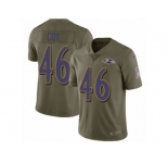Youth Nike Baltimore Ravens #46 Morgan Cox Limited Olive 2017 Salute to Service NFL Jersey