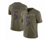 Youth Nike Baltimore Ravens #5 Joe Flacco Limited Olive 2017 Salute to Service NFL Jersey