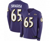 Youth Nike Baltimore Ravens #65 Nico Siragusa Limited Purple Therma Long Sleeve NFL Jersey