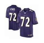 Youth Nike Baltimore Ravens #72 Alex Lewis Limited Purple Team Color NFL Jersey