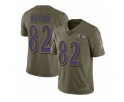 Youth Nike Baltimore Ravens #82 Benjamin Watson Limited Olive 2017 Salute to Service NFL Jersey