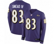 Youth Nike Baltimore Ravens #83 Willie Snead IV Limited Purple Therma Long Sleeve NFL Jersey