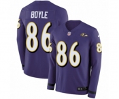 Youth Nike Baltimore Ravens #86 Nick Boyle Limited Purple Therma Long Sleeve NFL Jersey