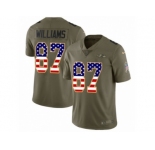 Youth Nike Baltimore Ravens #87 Maxx Williams Limited Olive USA Flag Salute to Service NFL Jersey
