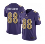 Youth Nike Baltimore Ravens #88 Ty Montgomery Limited Purple Rush Vapor Untouchable NFL Jersey