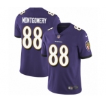Youth Nike Baltimore Ravens #88 Ty Montgomery Purple Team Color Vapor Untouchable Limited Player NFL Jersey