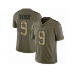 Youth Nike Baltimore Ravens #9 Justin Tucker Limited Olive Camo Salute to Service NFL Jersey