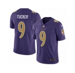 Youth Nike Baltimore Ravens #9 Justin Tucker Limited Purple Rush NFL Jersey