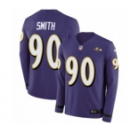 Youth Nike Baltimore Ravens #90 Za'Darius Smith Limited Purple Therma Long Sleeve NFL Jersey