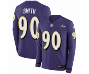 Youth Nike Baltimore Ravens #90 Za'Darius Smith Limited Purple Therma Long Sleeve NFL Jersey