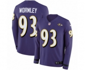 Youth Nike Baltimore Ravens #93 Chris Wormley Limited Purple Therma Long Sleeve NFL Jersey