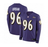 Youth Nike Baltimore Ravens #96 Brent Urban Limited Purple Therma Long Sleeve NFL Jersey