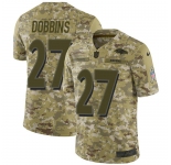Youth Nike Ravens #27 J.K. Dobbins Camo Stitched NFL Limited 2018 Salute To Service Jersey