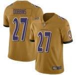 Youth Nike Ravens #27 J.K. Dobbins Gold Stitched NFL Limited Inverted Legend Jersey