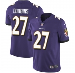Youth Nike Ravens #27 J.K. Dobbins Purple Team Color Stitched NFL Vapor Untouchable Limited Jersey