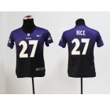 nike youth nfl jerseys baltimore ravens #27 ray rice purple[nike drift fashion][second version]