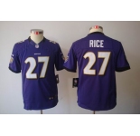 nike youth nfl jerseys baltimore ravens #27 ray rice purple[nike limited]