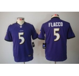 nike youth nfl jerseys baltimore ravens #5 flacco purple[nike limited]