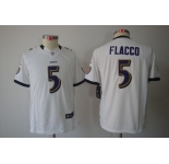 nike youth nfl jerseys baltimore ravens #5 flacco white[nike limited]