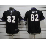 nike youth nfl jerseys baltimore ravens #82 smith black[nike limited]
