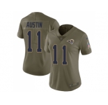 Women Nike Los Angeles Rams #11 Tavon Austin Olive Stitched NFL Limited 2017 Salute to Service Jersey