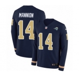 Women Nike Los Angeles Rams #14 Sean Mannion Limited Navy Blue Therma Long Sleeve NFL Jersey