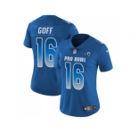 Women Nike Los Angeles Rams #16 Jared Goff Royal Stitched NFL Limited NFC 2018 Pro Bowl Jersey