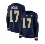 Women Nike Los Angeles Rams #17 Robert Woods Limited Navy Blue Therma Long Sleeve NFL Jersey