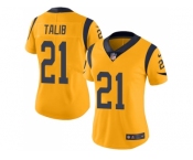 Women Nike Los Angeles Rams #21 Aqib Talib Gold Stitched NFL Limited Rush Jersey