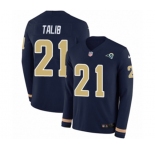 Women Nike Los Angeles Rams #21 Aqib Talib Limited Navy Blue Therma Long Sleeve NFL Jersey