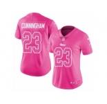 Women Nike Los Angeles Rams #23 Benny Cunningham Limited Pink Rush Fashion NFL Jersey