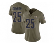 Women Nike Los Angeles Rams #25 Lance Dunbar Limited Olive 2017 Salute to Service NFL Jersey