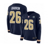 Women Nike Los Angeles Rams #26 Mark Barron Limited Navy Blue Therma Long Sleeve NFL Jersey