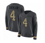 Women Nike Los Angeles Rams #4 Greg Zuerlein Limited Black Salute to Service Therma Long Sleeve NFL Jersey