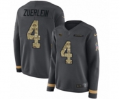 Women Nike Los Angeles Rams #4 Greg Zuerlein Limited Black Salute to Service Therma Long Sleeve NFL Jersey