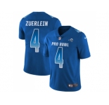 Women Nike Los Angeles Rams #4 Greg Zuerlein Royal Stitched NFL Limited NFC 2018 Pro Bowl Jersey