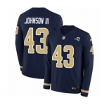 Women Nike Los Angeles Rams #43 John Johnson Limited Navy Blue Therma Long Sleeve NFL Jersey