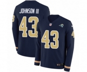 Women Nike Los Angeles Rams #43 John Johnson Limited Navy Blue Therma Long Sleeve NFL Jersey