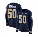 Women Nike Los Angeles Rams #50 Samson Ebukam Limited Navy Blue Therma Long Sleeve NFL Jersey