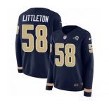 Women Nike Los Angeles Rams #58 Cory Littleton Limited Navy Blue Therma Long Sleeve NFL Jersey