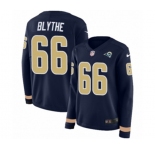 Women Nike Los Angeles Rams #66 Austin Blythe Limited Navy Blue Therma Long Sleeve NFL Jersey