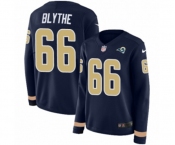 Women Nike Los Angeles Rams #66 Austin Blythe Limited Navy Blue Therma Long Sleeve NFL Jersey
